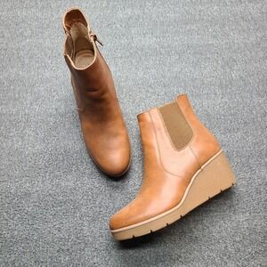 Soul Naturalizer Apollo Booties Womens 9.5M Tan Excellent Wedge Ankle Boots